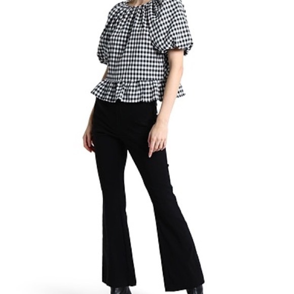 TopShop gingham backless puff sleeve top NWT - Picture 2 of 8